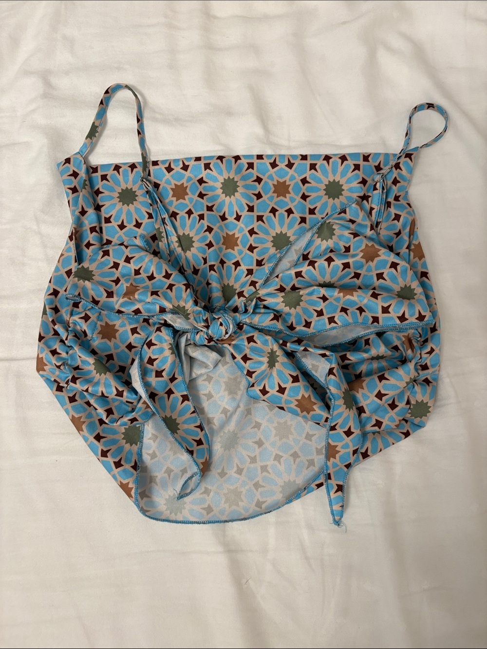 Cider Blue & Brown Geometric Strappy Top - Picture 3 of 3
